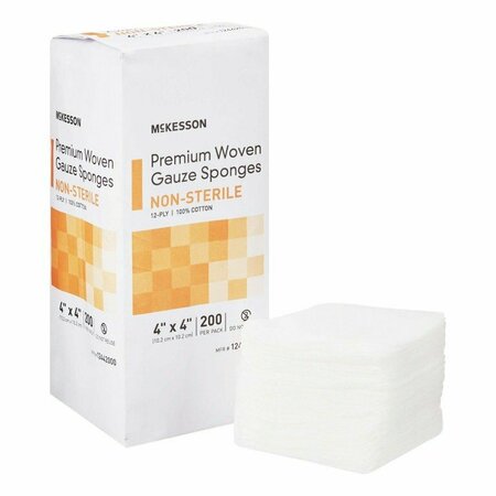 MCKESSON NonSterile Gauze Sponge, 4 x 4 Inch, 2000PK 12442000